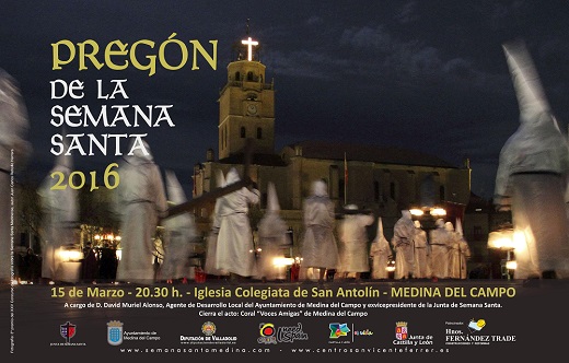 Cartel Pregón de la Semana Santa en Medina del campo 2016.